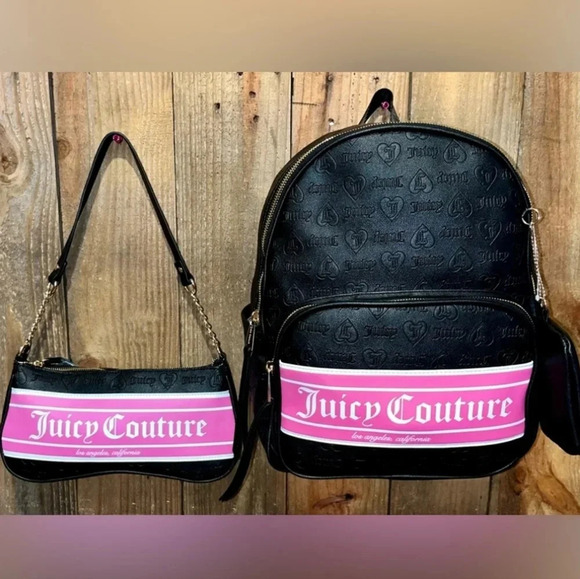 NWT 3 Piece Set: Juicy Couture Fashionista Shoulder Bag & Backpack with Pouch.